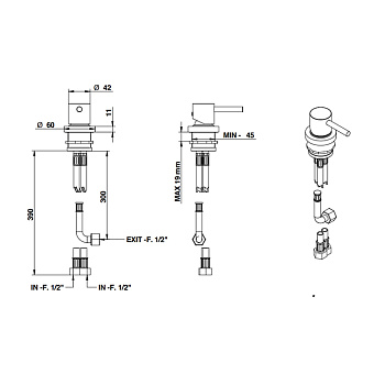 Смеситель для раковины Bongio ON 68510HMPR золото