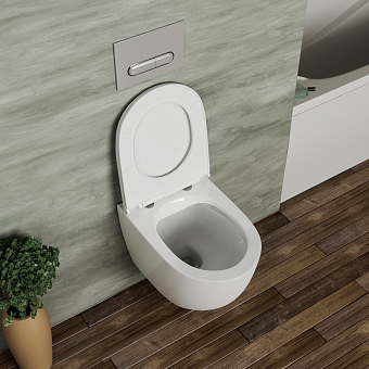 Унитаз подвесной D&K Matrix DT1396016 безободковый с микролифтом