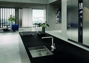 Смеситель для кухни KLUDI L Steel 45803F877 традиционный излив сталь