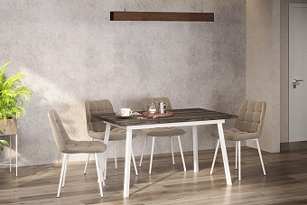 Кухонный стул AERO 47х65х87см велюр/сталь Latte