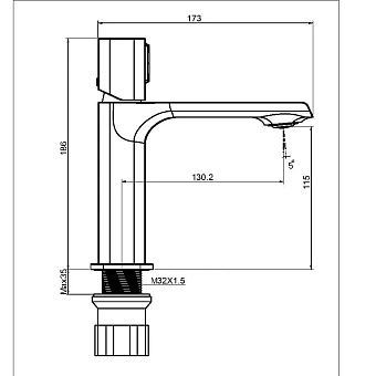 Смеситель для раковины Maxonor PL1089-9 серый
