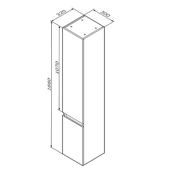 Пенал подвесной AM-PM X-Joy M85ACHR0306WG 32х30х166см белый