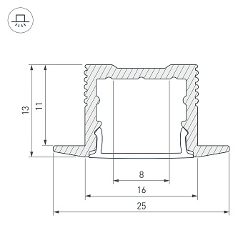 Профиль для светодиодной ленты Arlight 037114 2000мм чёрный
