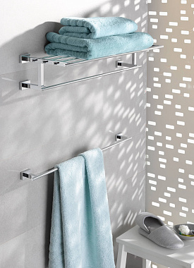 Полка в ванную GROHE Essentials Cube 40512001-ярусная 21х55,8см хром