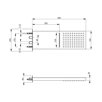 Верхний душ Bongio T-Square 889CR02PR хром