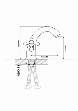 Смеситель для раковины Maxonor MN1019 хром
