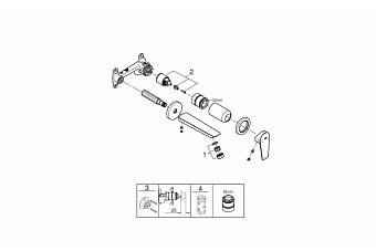 Смеситель для раковины GROHE BauEdge 20474001 хром