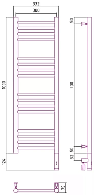 Полотенцесушитель СУНЕРЖА Богема 3.0 прямая 032-5805-1030 золото матовое