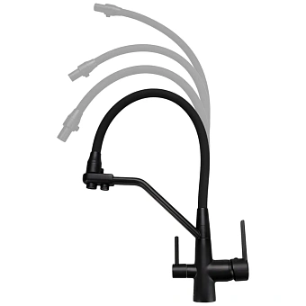 Смеситель для кухни Maxonor MN4460-7 гибкий излив чёрный