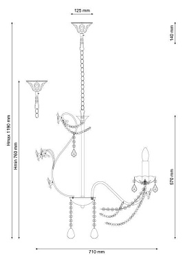 Люстра подвесная Lucia Tucci FIORI 186.8 480Вт 8 лампочек E14