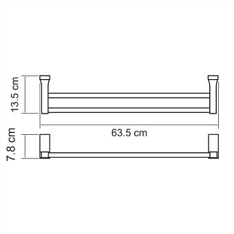 Полотенцедержатель WASSERKRAFT Lopau K-6000 K-6040 хром 63,5см