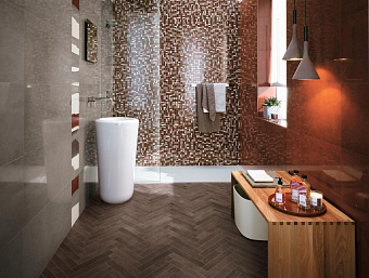 Керамическая мозаика Atlas Concord Италия Dwell A1DD Greige Herringbone 36,2х41см 0,596кв.м.