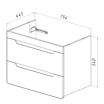 Тумба под раковину подвесная LEMARK Olivia LM08OL80T 45х75,4х54см