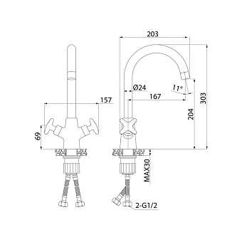 Смеситель для кухни IDDIS Acros ACRSB00i05 поворотный излив хром