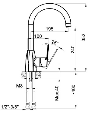 Смеситель для кухни Azario ENZO AZ-15714431 высокий излив хром