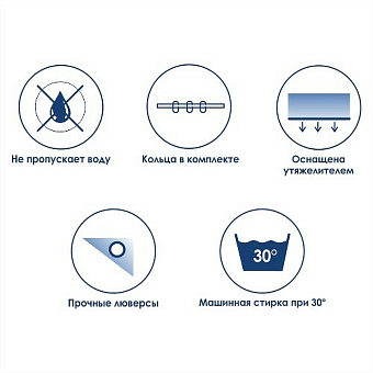 Шторка для ванной WASSERKRAFT Leine 180х180см мультицвет