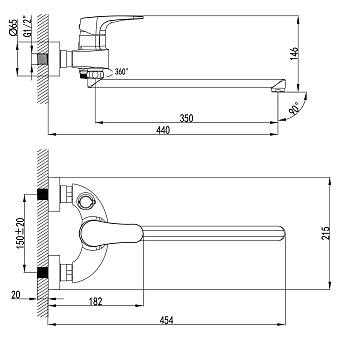 Смеситель для ванны LEMARK Shift LM4317C хром