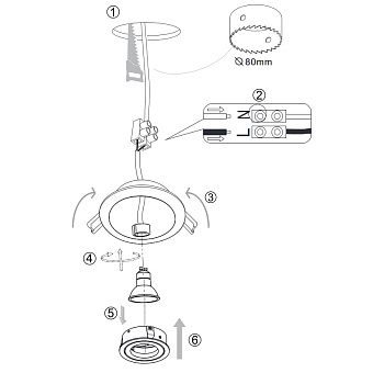 Светильник точечный встраиваемый Maytoni Atom DL026-2-01W 50Вт GU10