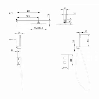 Душевая система Abber Daheim AF8251 хром