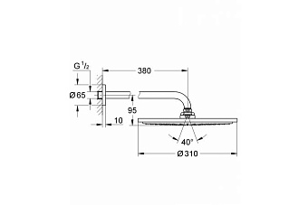 Верхний душ GROHE Rainshower Cosmopolitan 310 26066AL0 Тёмный графит