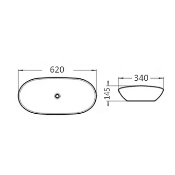 Раковина накладная Comforty 7811ASS 62х34см