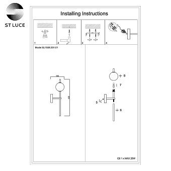 Бра ST Luce RIALTO SL1508.201.01 5Вт G9