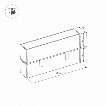 Трековый светильник Arlight Mag-Flat-Fold 026999 24Вт LED чёрный для однофазного трека