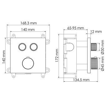 Смеситель для ванны WASSERKRAFT Dinkel 5800 5848 Thermo хром