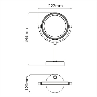 Косметическое зеркало WASSERKRAFT K-1005 34,3х22см хром с увеличением