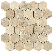 Керамическая мозаика Atlas Concord Италия Aix A0UA Blanc Honeycomb Tumbled 30х31см 0,558кв.м.