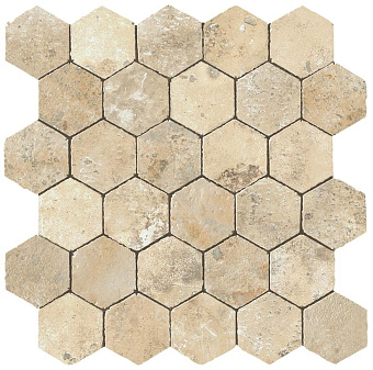 Керамическая мозаика Atlas Concord Италия Aix A0UA Blanc Honeycomb Tumbled 30х31см 0,558кв.м.