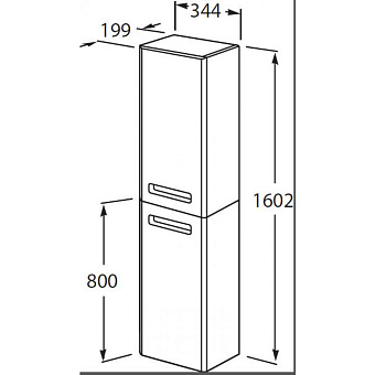 Пенал подвесной ROCA Gap ZRU9302883 П 20х34,4х160,2см белый