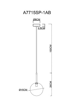 Светильник подвесной Arte Lamp CAMERON A7715SP-1AB 40Вт G9
