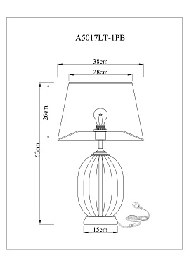 Настольная лампа Arte Lamp BAYMONT A5017LT-1PB 60Вт E27