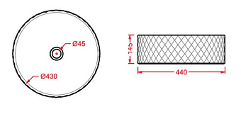 Раковина на столешницу ArtCeram Rombo OSL009 05; 00 44х44см