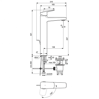 Смеситель для раковины IDEAL STANDARD CERAPLAN BD239AA chrome