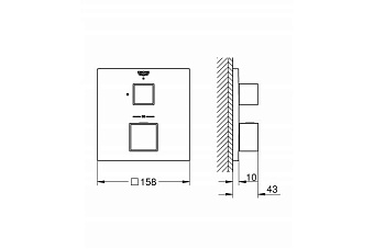 Смеситель для душа GROHE Grohtherm Cube 24153DC0 сталь