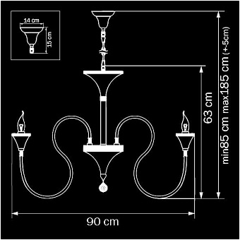 Люстра подвесная Lightstar Serpente 703084 60Вт 8 лампочек E14