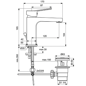 Смеситель для раковины IDEAL STANDARD ENTELLA BC232AA хром