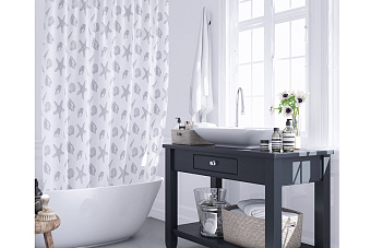 Шторка для ванной FIXSEN Laguna FX-1501A 200х180см серый