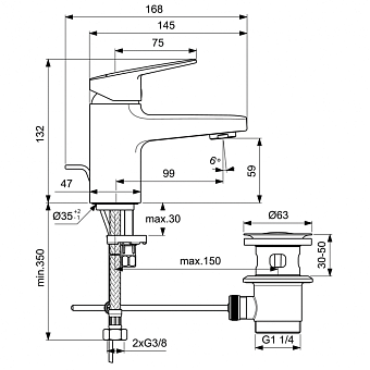 Смеситель для раковины IDEAL STANDARD CERAPLAN BD273AA chrome