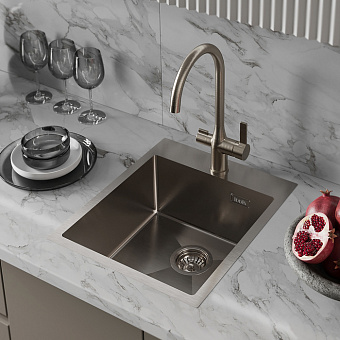 Мойка кухонная IDDIS Haze HAZ43S0i77 43х51см сатин