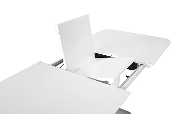 Кухонный стол раскладной AERO 85х140х76см закаленное стекло/сталь White