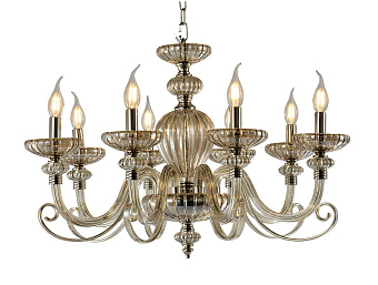 Люстра подвесная Newport 12800 12808/C cognac 40Вт 8 лампочек E14