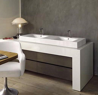 Раковина двойная Kerasan Cento 353601*1 140х45см