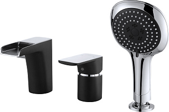 Смеситель для ванны D&K BerlinTechnische DA1434215 чёрный/хром