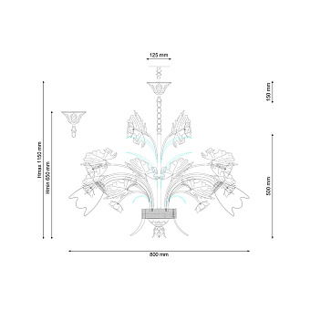Люстра подвесная Lucia Tucci FIORI 1760.8 480Вт 8 лампочек E27