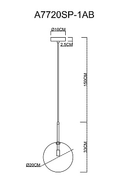 Светильник подвесной Arte Lamp CAMERON A7720SP-1AB 40Вт G9