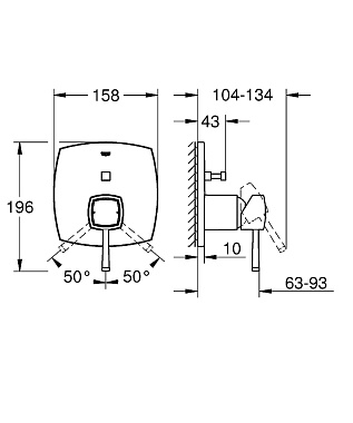 Смеситель для душа GROHE Grandera 24068IG0 хром золото