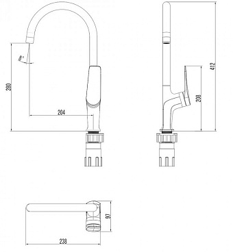 Смеситель для кухни LEMARK Bronx LM3705GM высокий излив графит